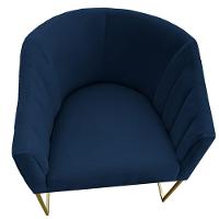 Kit 03 Poltrona Julia Com Base De Ferro Sala De Estar Escritório Recepção Clinica Suede Azul Marinho D'classe Decor - 3