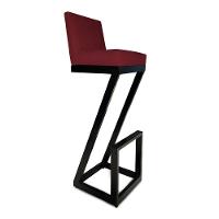 Banqueta Alta Z Base De Ferro Suede Marsala D'classe Decor - 1