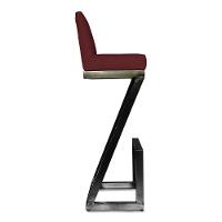 Banqueta Alta Z Base De Ferro Suede Marsala D'classe Decor - 3