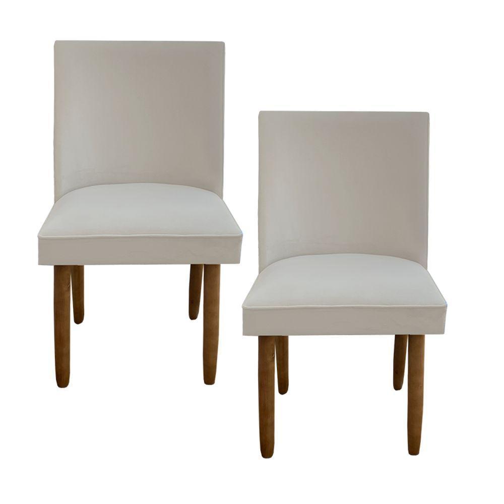 Kit 02 Cadeiras Para Sala De Jantar Tóquio Pés Palito Suede Bege D'classe Decor - 1