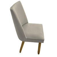 Kit 02 Cadeiras Para Sala De Jantar Tóquio Pés Palito Suede Bege D'classe Decor - 3