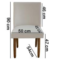 Kit 02 Cadeiras Para Sala De Jantar Tóquio Pés Palito Suede Bege D'classe Decor - 5