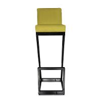 Kit 06 Banqueta Alta Z Base De Ferro Suede Amarelo D'classe Decor