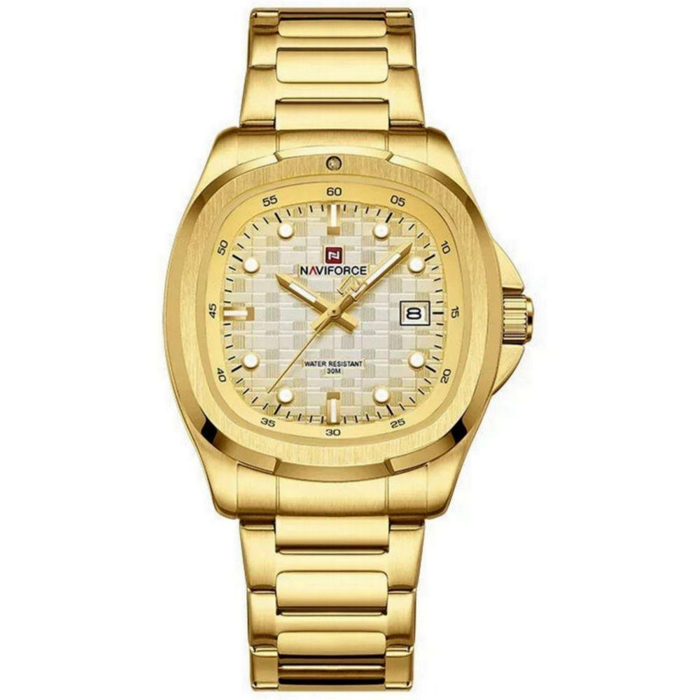 Relógio Pulseira De Aço Inoxidável Luminoso á Prova D´agua Dourado - 1