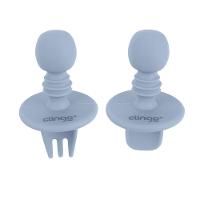 Talheres Em Silicone Flexível Ideal E Seguro Para Bebês Transição Alimentação Com Limitador Anti Engasto Cor Azul - 1