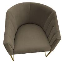 Poltrona Julia Com Base De Ferro Sala De Estar Escritório Recepção Clinica Suede Marrom Rato D'classe Decor - 2