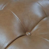 Poltrona Costela Com Puff Em Couro Legítimo - élpis Móveis Crystal Brown Encerado - 3