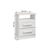 Mesa De Cabeceira Firenze 2 Gavetas Com Nicho - D' Doro Castanho-off White - 2