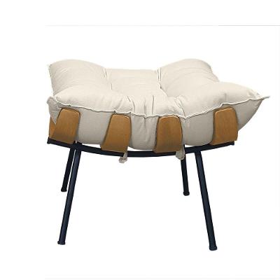 Poltrona Costela Com Puff Em Linho Ou Veludo - élpis Móveis Linho Bege