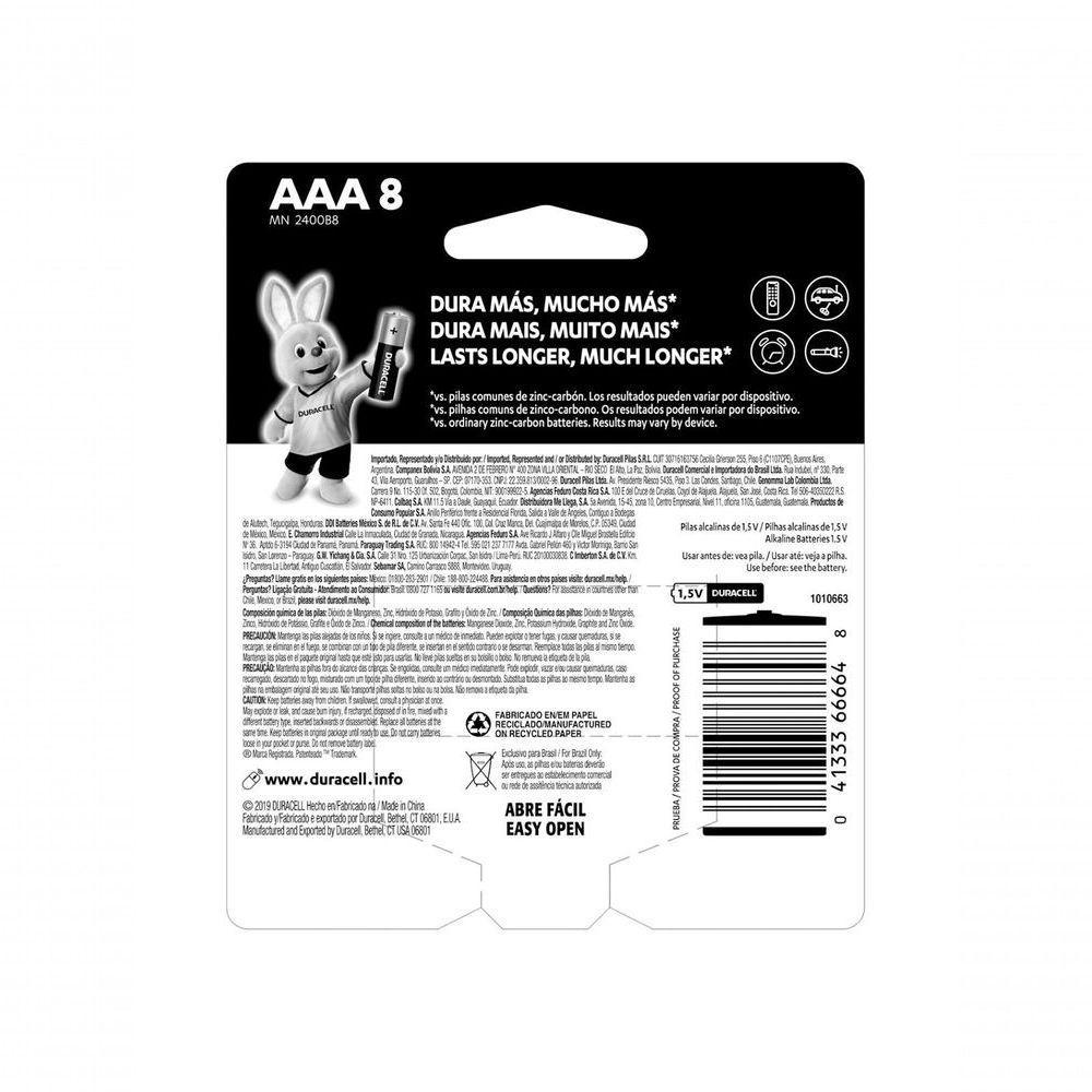 Pilha Alcalina 1,5v Aaa Mn2400 (com 8 Pilhas) - 2