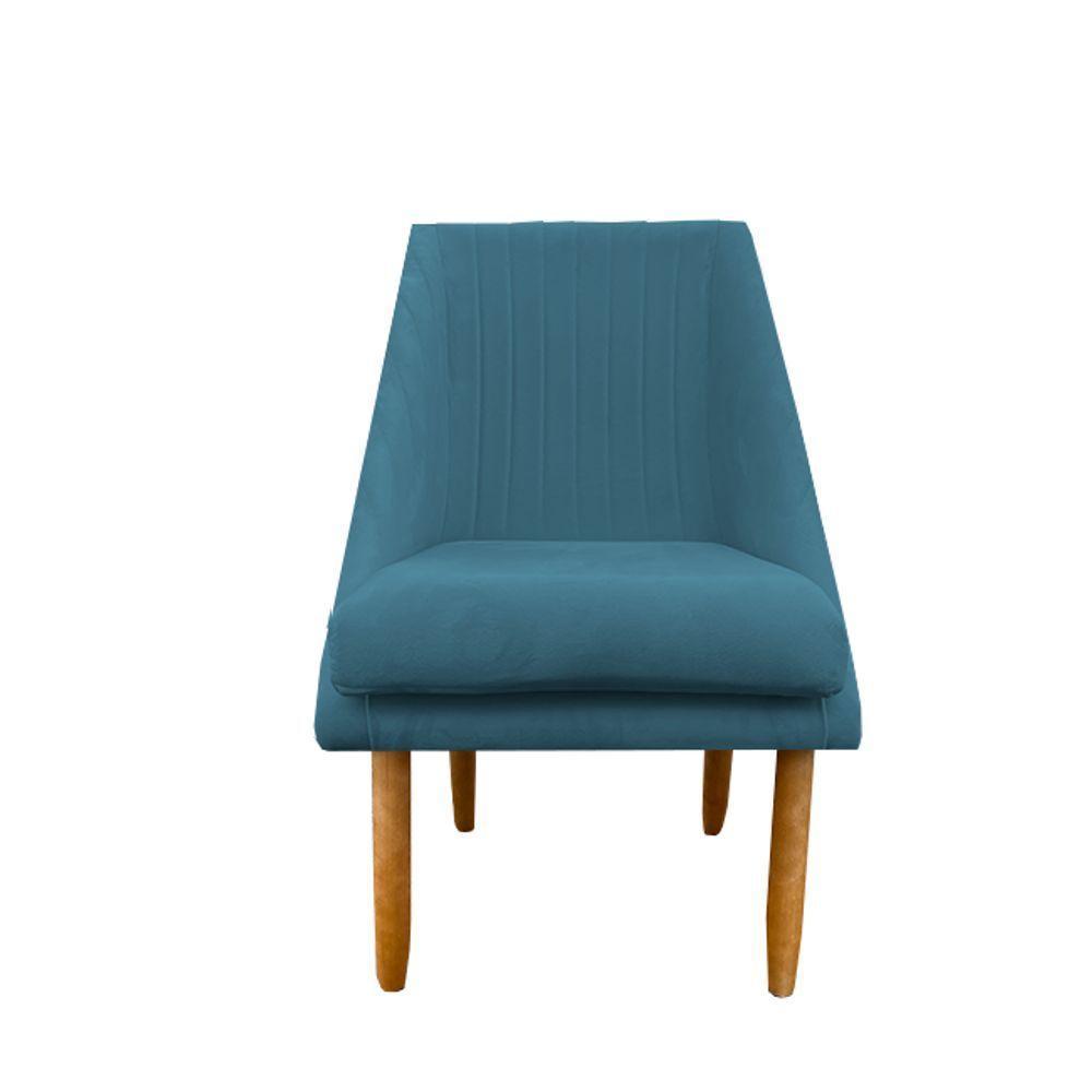 Kit 02 Cadeiras Para Sala De Jantar Ana Pés Palito Suede Azul Tiffany D'classe Decor - 2