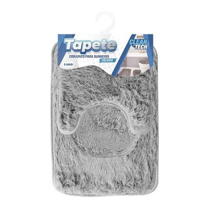 Jogo 3 Peças Tapete Para Banheiro Veludo