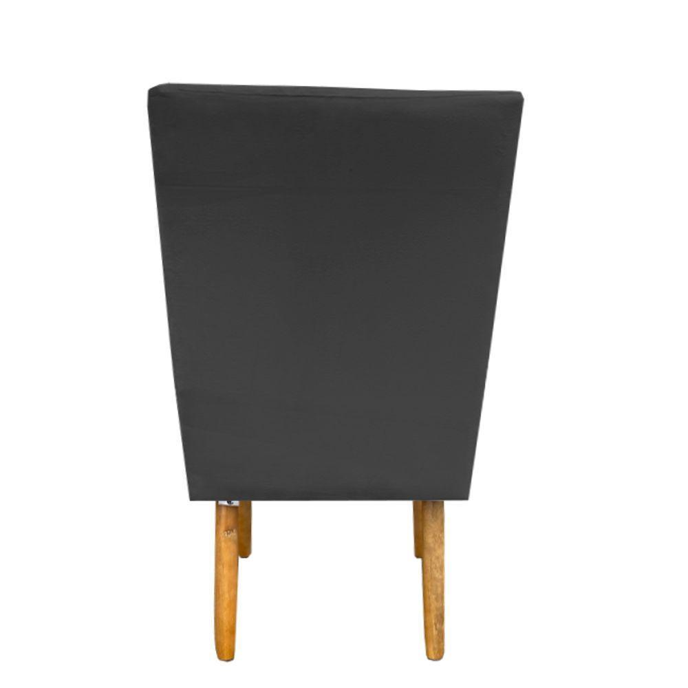 Kit 06 Cadeiras Para Sala De Jantar Ana Pés Palito Suede Grafite D'classe Decor - 5
