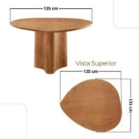 Mesa Selene 135cm Tampo Orgânico Laminado Moderna Mobília Cinamomo Imbuia Nat - 3