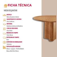Mesa Selene 135cm Tampo Orgânico Laminado Moderna Mobília Cinamomo Imbuia Nat - 4