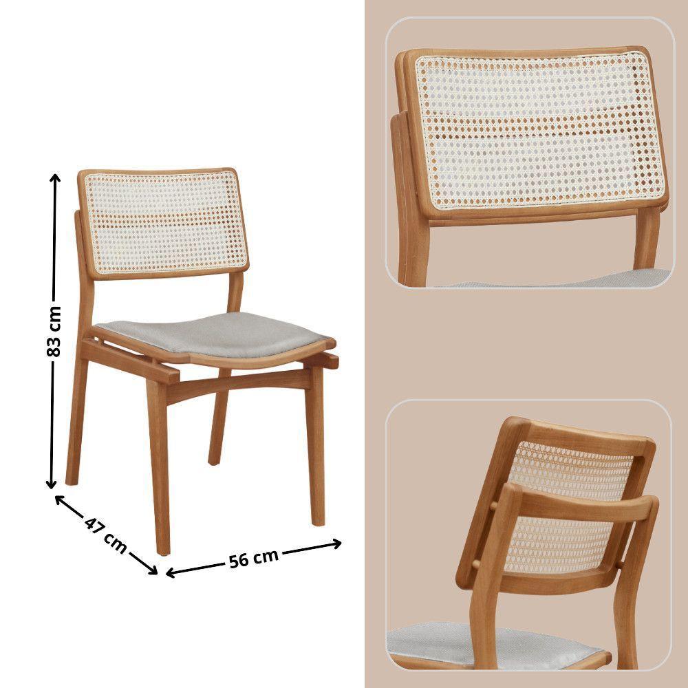 Sala De Jantar Mesa Ellis Com 8 Cadeiras Eva Premium Luna Off White Imbuia Nat - 4