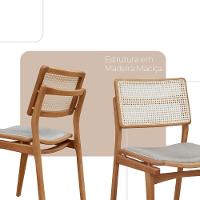 Sala De Jantar Mesa Ellis Com 8 Cadeiras Eva Premium Luna Off White Imbuia Nat - 3