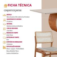 Sala De Jantar Mesa Ellis Com 8 Cadeiras Eva Premium Luna Off White Imbuia Nat - 6