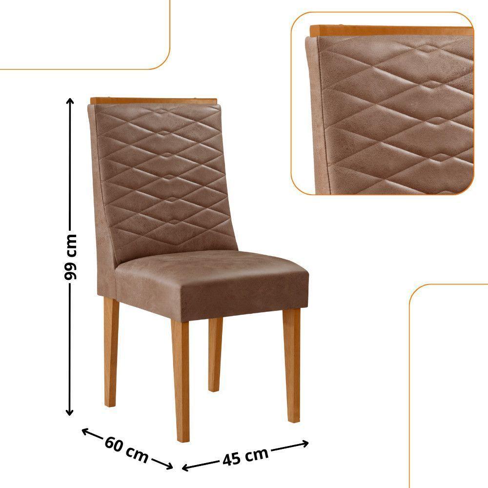 Mesa De Jantar Aspen 180cm Tampo Bp Canto Reto 6 Cad Eloise Tork Gris Royale Naturale - 3