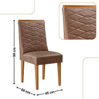 Mesa De Jantar Aspen 180cm Tampo Bp Canto Reto 6 Cad Eloise Tork Gris Royale Naturale - 3