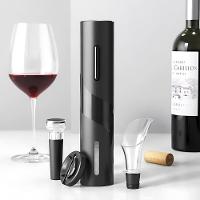 Abridor De Vinho Elétrico A Pilhas Com Acessórios Premium Preto - 1