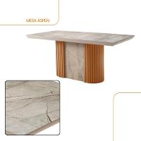 Mesa De Jantar Aspen 180cm Tampo Bp Marmorizado Canto Reto Gris Royale Naturalle - 2