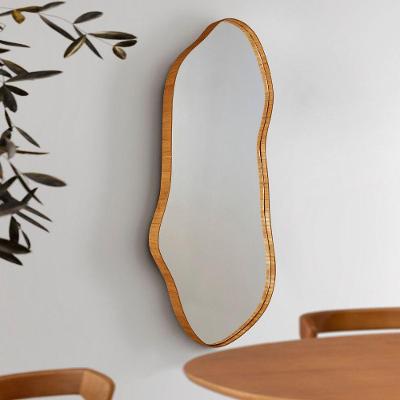 Espelho Decorativo Orgânico Aura 44x119cm Moderna Mobília Cinamomo Imbuia Nat