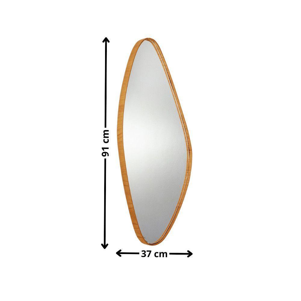 Espelho Decorativo Orgânico Aura 37x91cm Moderna Mobília Cinamomo Imbuia Nat - 3