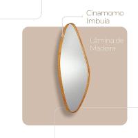 Espelho Decorativo Orgânico Aura 37x91cm Moderna Mobília Cinamomo Imbuia Nat