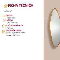 Espelho Decorativo Orgânico Aura 37x91cm Moderna Mobília Cinamomo Imbuia Nat - 5