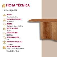 Mesa Suíça 220cm Tampo Orgânico Laminado Moderna Mobília Cinamomo Imbuia Nat - 4