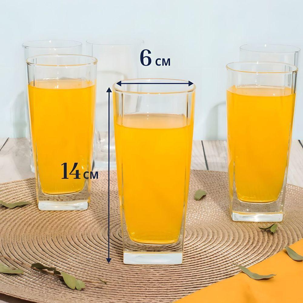 Jogo 6 Copos Quadrado Texas Vidro 320ml - Elegância e Versatilidade - 4