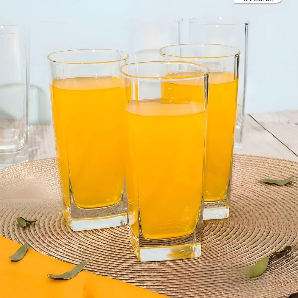 Jogo 6 Copos Quadrado Texas Vidro 320ml - Elegância e Versatilidade - 8