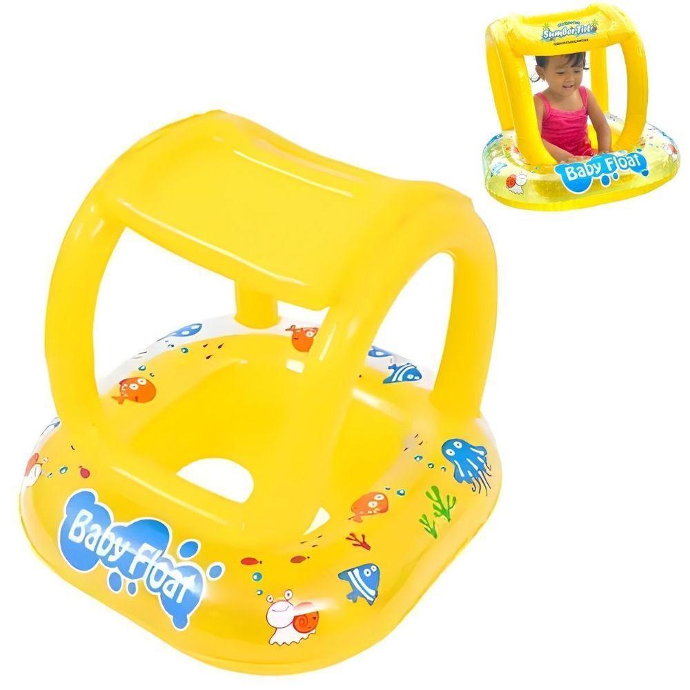 Boia Inflável Com Cobertura E Assento Para Bebê - Proteção Total - 1