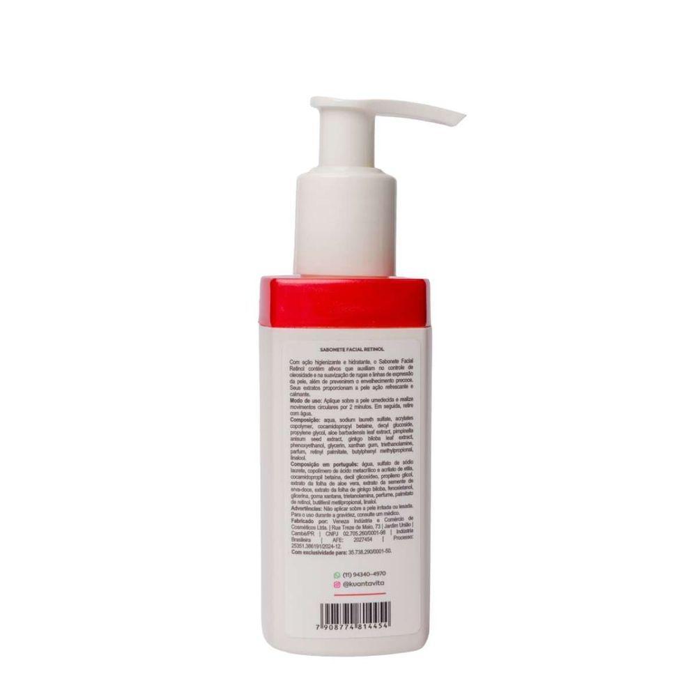 Sabonete Facial Com Retinol 120ml Kuanta Vita Antirrugas e Antissinais Diário - 4