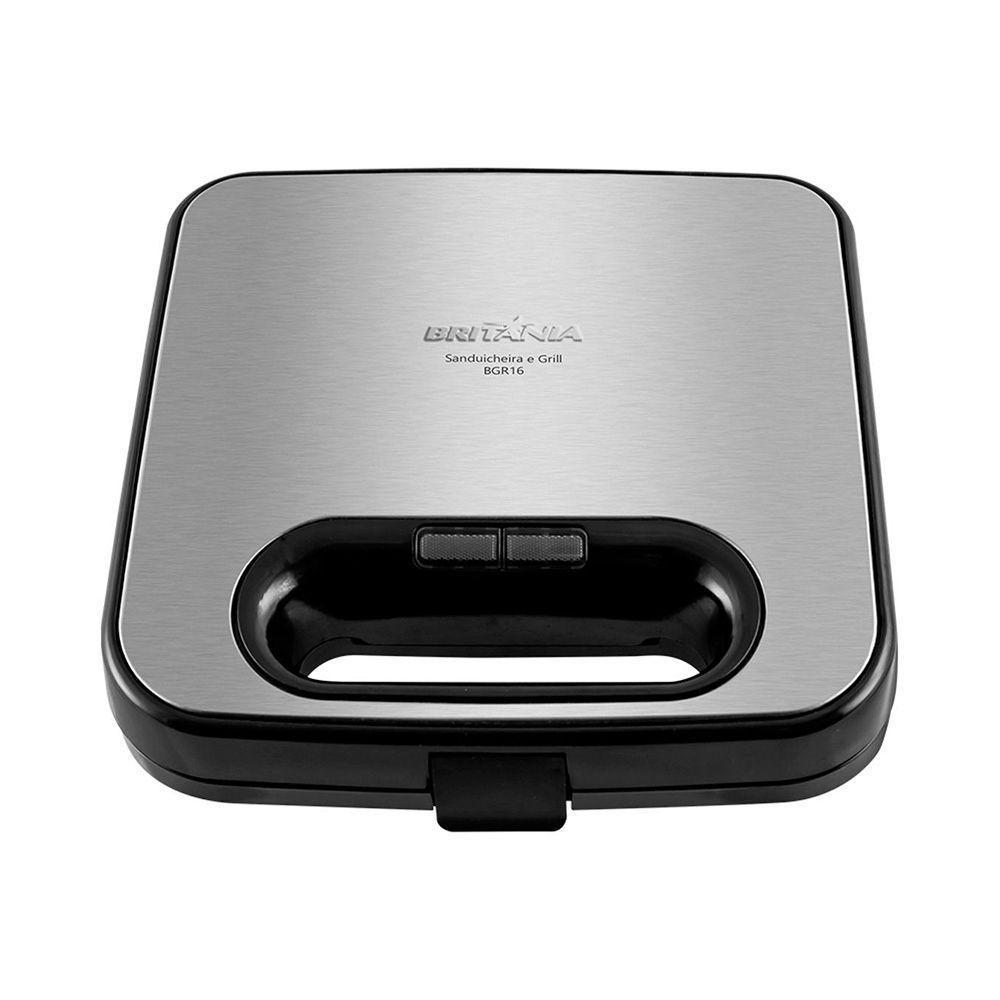 Grill E Sanduicheira Britânia Bgr16 2 Em 1 Inox - Preto 127v - 2