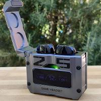 Fone De Ouvido M25 Bluetooth Wireless V5.3 Gamer Com Microfone E Display Led Power Bank - Prata - 3