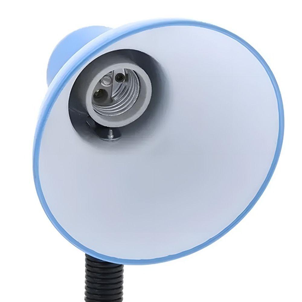 Luminária Articulada Azul Com Garra Presilha Bivolt E27 Para Escritório E Estudo - 2