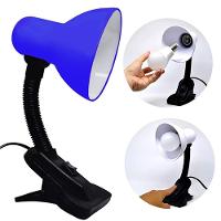 Luminária Articulada Azul Escuro Com Garra Presilha Bivolt E27 Para Escritório E Estudo - 3