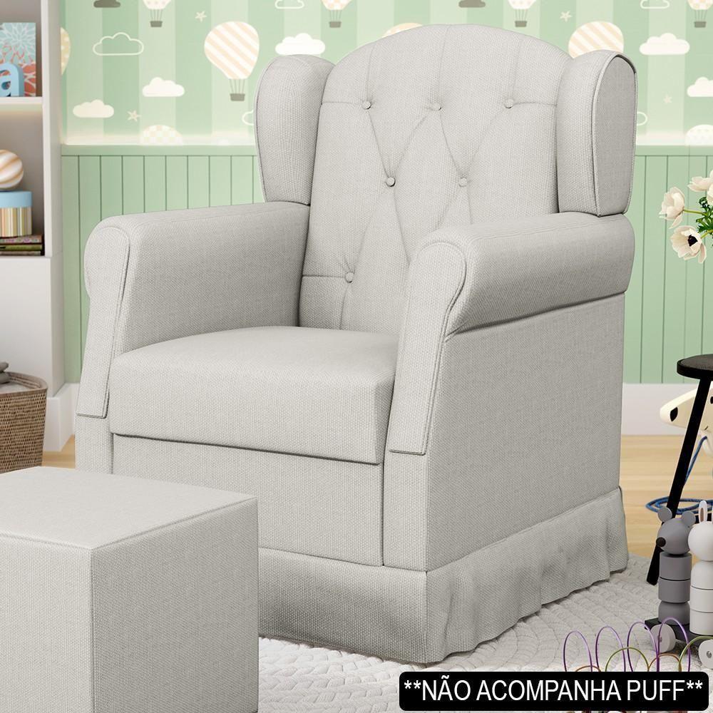 Poltrona De Amamentação Balanço Lucy P04 Linho Off White - Mpozenato - 3