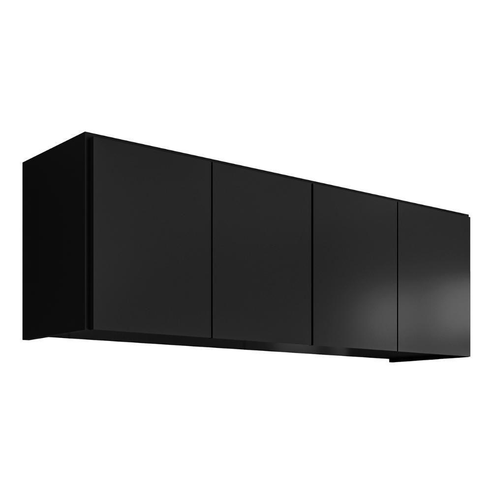 Armário Aéreo Multiuso Lavanderia 118cm Monna Preto Z34 - Mpozenato - 1