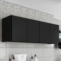 Armário Aéreo Multiuso Lavanderia 118cm Monna Preto Z34 - Mpozenato - 2