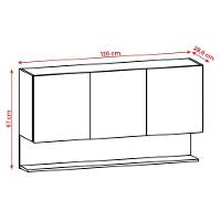 Armario De Cozinha Suspenso Line 120 Cm Com 3 Portas Supremo Freijó - 3