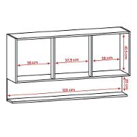 Armario De Cozinha Suspenso Line 120 Cm Com 3 Portas Supremo Freijó - 4