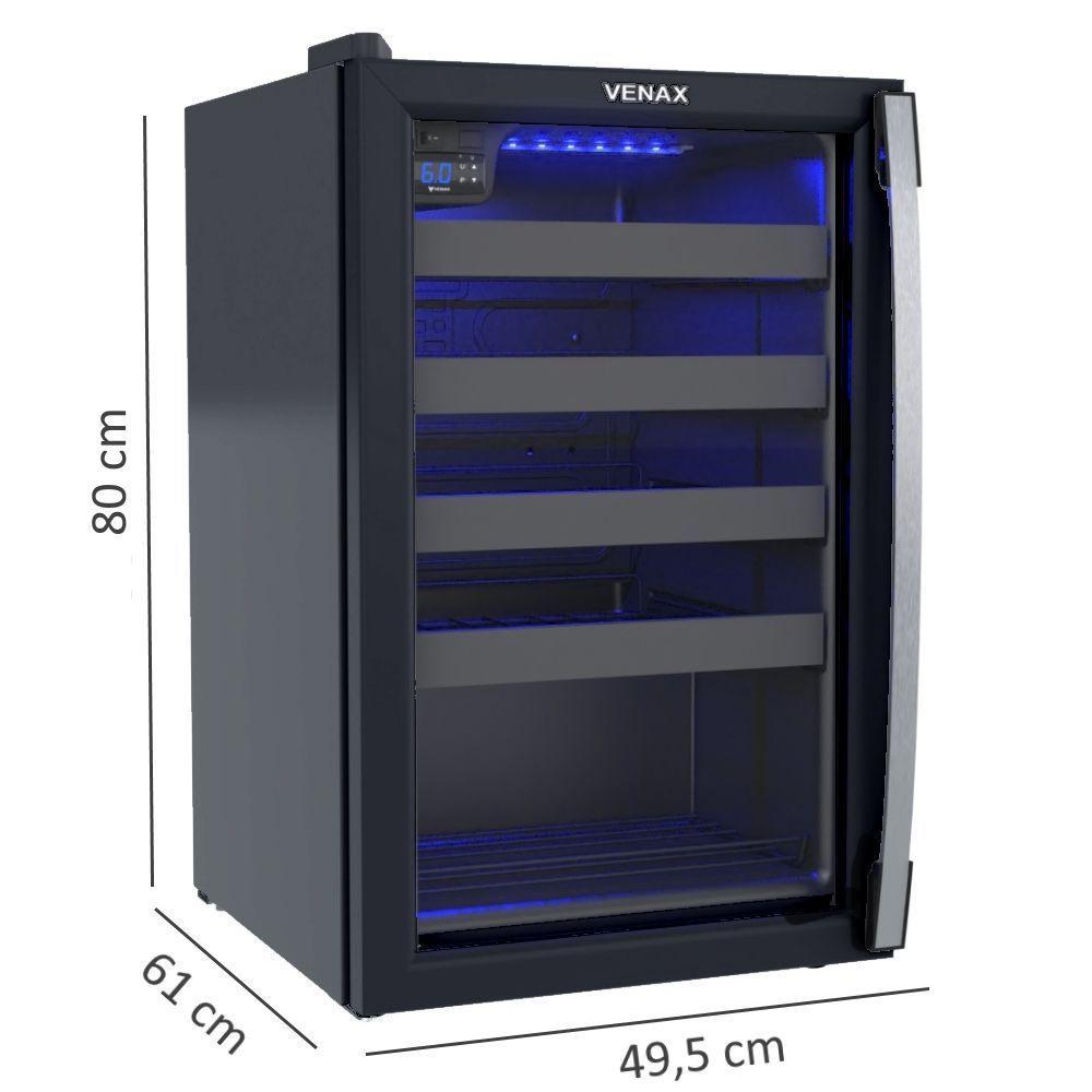 Adega Climatizada Venax Piubella 100 Porta Invertida 82L 24 Garrafas Preto 220V - 3