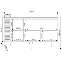 Balcão Buffet E Cristaleira Com Adega Madrid C05 Off White Matte-freijó - Mpozenato - 7