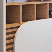 Balcão Buffet E Cristaleira Com Adega Madrid C05 Off White Matte-freijó - Mpozenato - 9