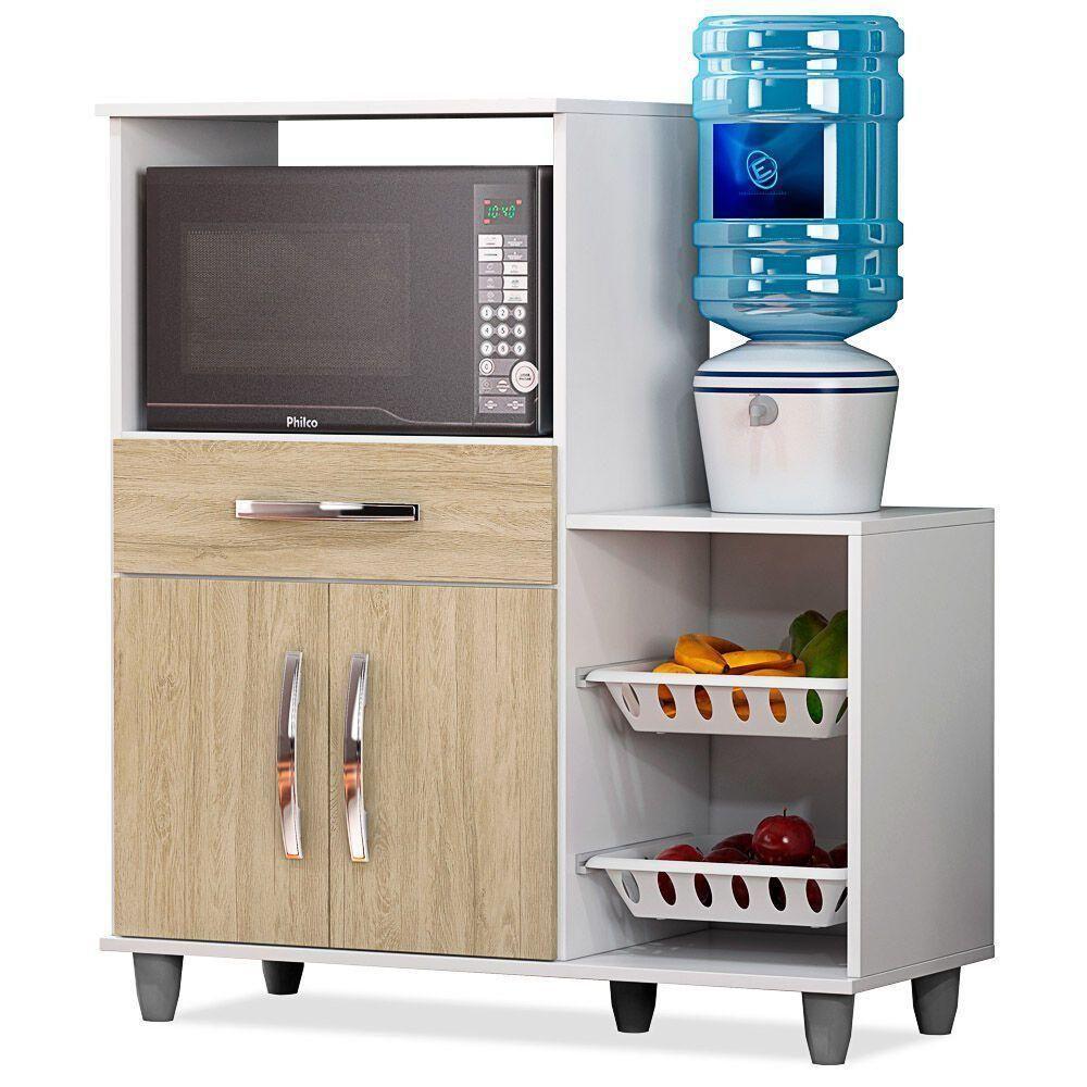 Armário Multiuso Irlanda Com Fruteira 2 Portas - Lumil Móveis Branco - 1