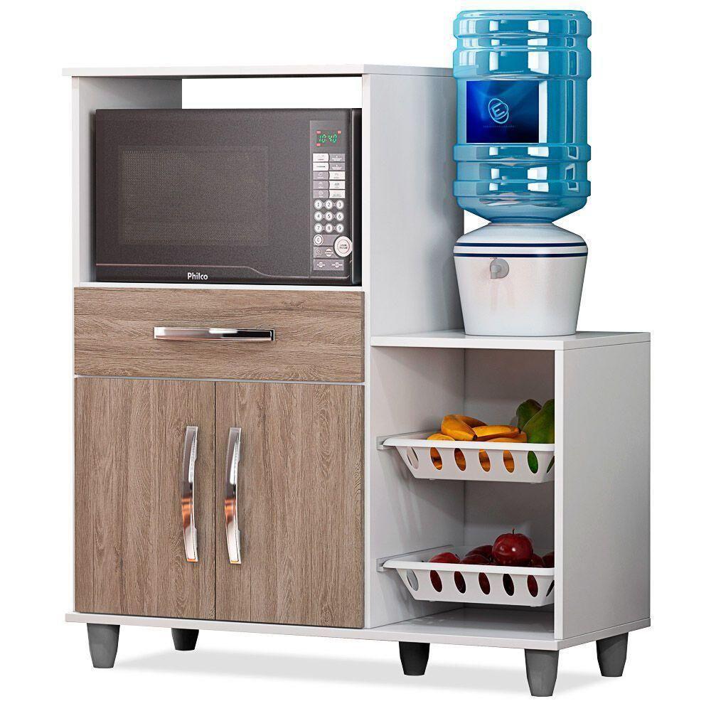 Armário Multiuso Irlanda Com Fruteira 2 Portas - Lumil Móveis Branco - 3