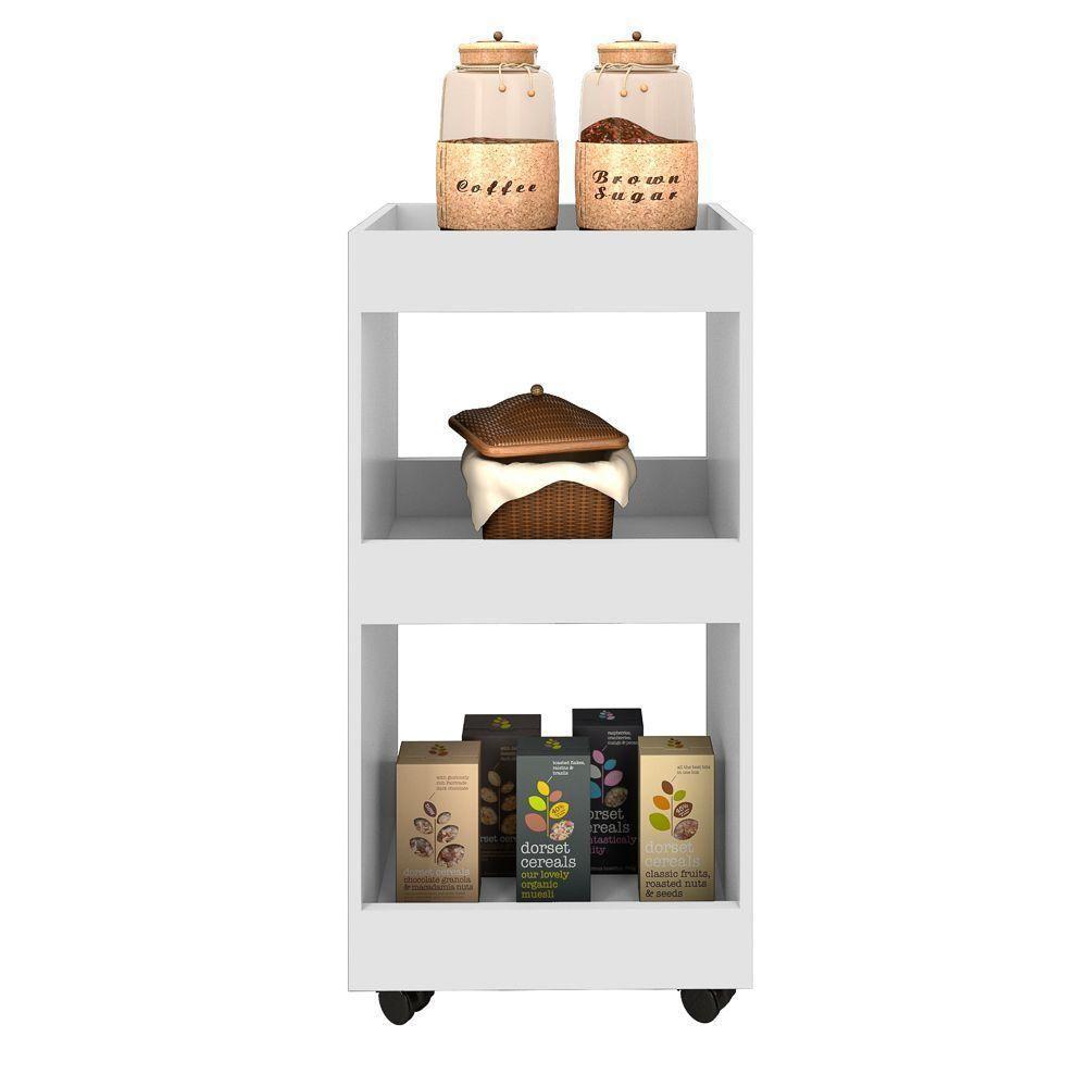 Armário Multiuso Para Cozinha Com Rodízios L03 Seul - Mpozenato Preto - 1